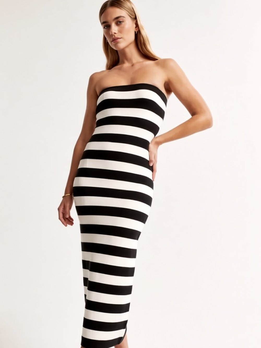 NWOT Abercrombie & Fitch Monochrome Strapless Midi Sweater Dress, Size XLP